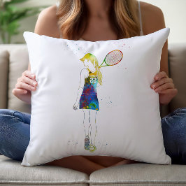 weibliche Tennisspielerin Kissen