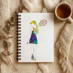 weibliche Tennisspielerin Notizbuch