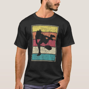 Weibliche Tennisspielerin Retro Vintage mit klassi T-Shirt