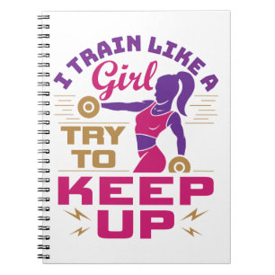 Weibliche Trainingszüge wie ein Mädchen Notizblock