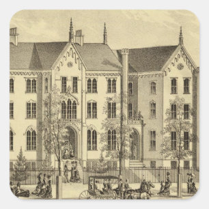 Weibliche Uni Pittsburgh Pittsburghs Quadratischer Aufkleber