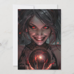 Weibliche Vampire Lächeln mit Orb Einladung