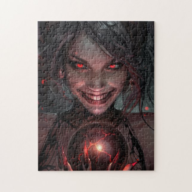 Weibliche Vampire Lächeln mit Orb Puzzle (Vertikal)