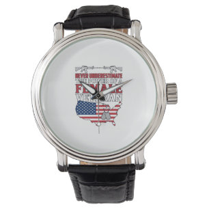 Weibliche Veteranenmacht Patriotisches Vintage-Shi Armbanduhr
