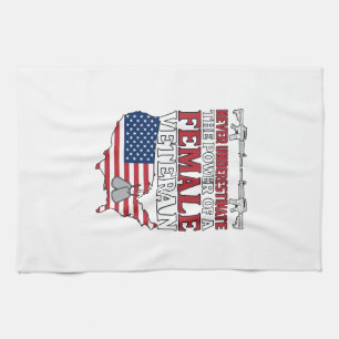 Weibliche Veteranenmacht Patriotisches Vintage-Shi Geschirrtuch