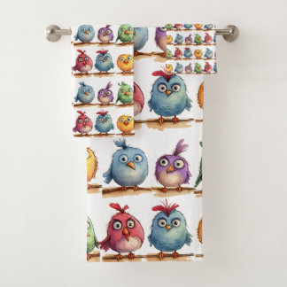 Weibliche Vögel Badhandtuch Set