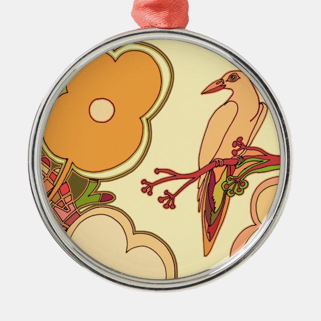 Weibliche Vögel Ornament Aus Metall (Vorne)