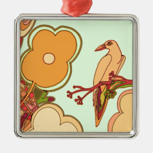 Weibliche Vögel Silbernes Ornament