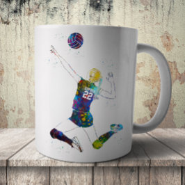 weibliche Volleyballspielerin Kaffeetasse