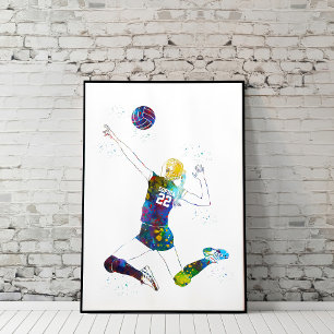 Weibliche Volleyballspielerin Poster