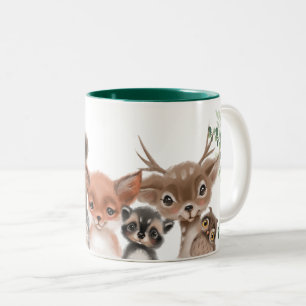 Weibliche Waldtiere Waldtiere Zweifarbige Tasse