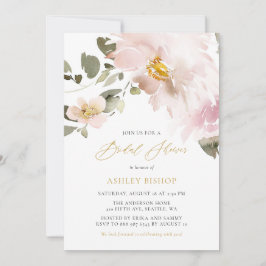 Weibliche Wasserfarben Blume Brautparty Einladung