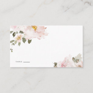 Weibliche Wasserfarben Blush Blume Blumenzehen Platzkarte