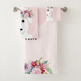 Weibliche Wasserfarben und Name Badhandtuch Set