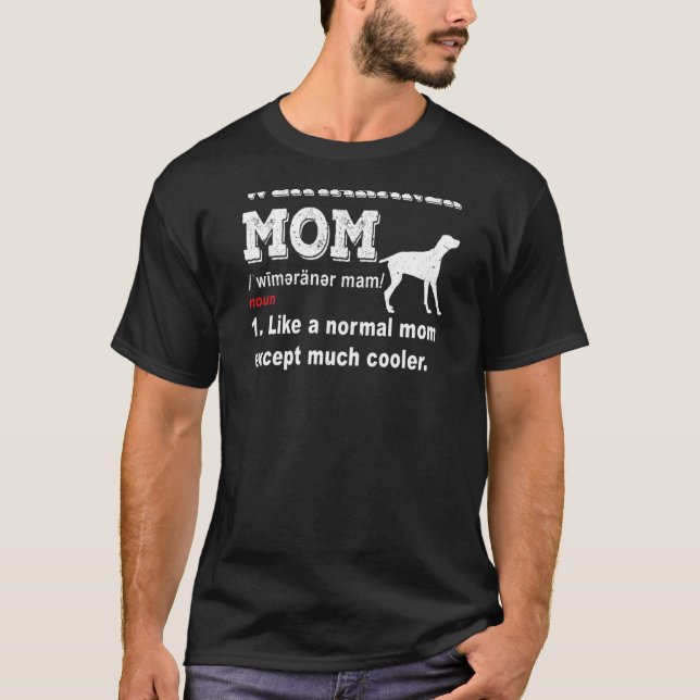 Weibliche Weimaraner Hunde Vintage Mama T-Shirt (Vorderseite)