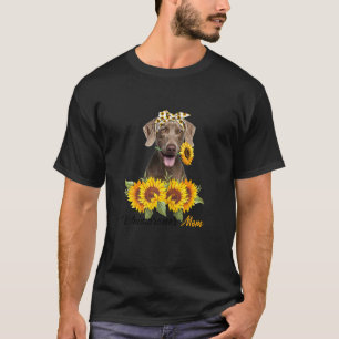 Weibliche Weimaraner Mama Sonnenblume Sommer Hunde T-Shirt