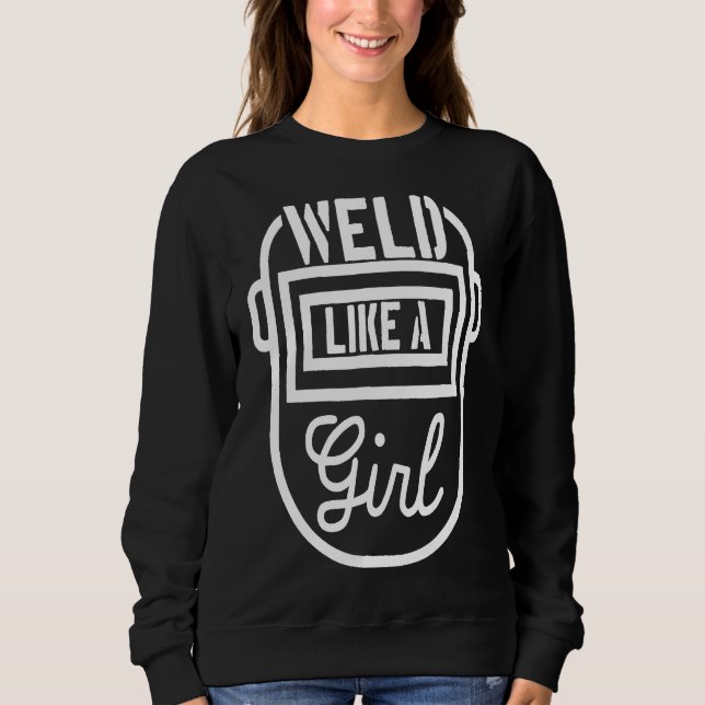 Weibliche Weldermaske-Shirt war wie ein Mädchen Sweatshirt (Vorderseite)