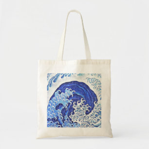 Weibliche Welle durch Hokusai Tragetasche