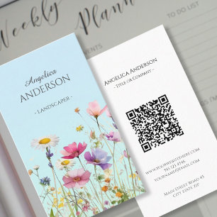 Weibliche Wildblume QR Vertikale Visitenkarte