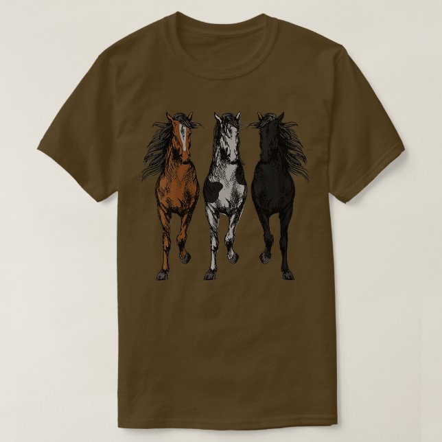 Weibliche Wildtiere Art für Pferde T-Shirt (Design vorne)