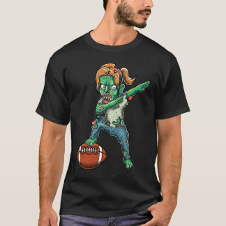 Weibliche Zombie-Mädchen Fußball Halloween Fußball T-Shirt