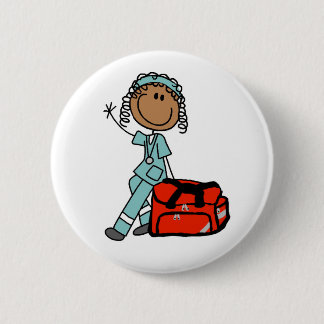 Weiblicher Atmungstherapeut-Knopf Button