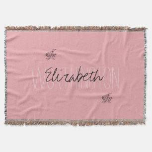 Weiblicher Blumen-Kalligrafie-Name rosa Erröten ro Decke