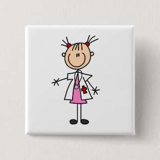 Weiblicher Doktor Strichmännchen Button