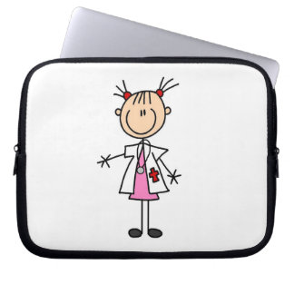 Weiblicher Doktor Strichmännchen Laptopschutzhülle