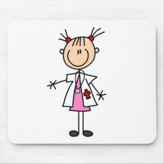 Weiblicher Doktor Strichmännchen Mousepad