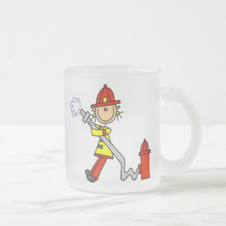 Weiblicher Feuerwehrmann mit Schlauch-T - Shirts Mattglastasse