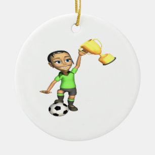 Weiblicher Fußball-Meister Keramik Ornament