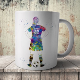 weiblicher Fußballspieler Kaffeetasse