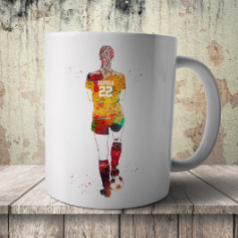 weiblicher Fußballspieler Kaffeetasse