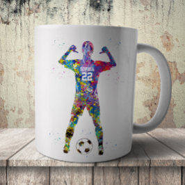 weiblicher Fußballspieler Kaffeetasse