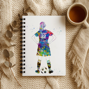 weiblicher Fußballspieler Notizbuch