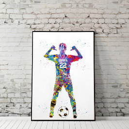 weiblicher Fußballspieler Poster