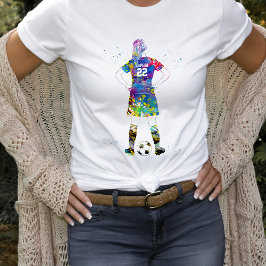 weiblicher Fußballspieler  T-Shirt