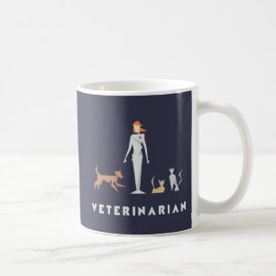 Weiblicher geometrischer Tierarzt Kaffeetasse