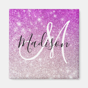 Weiblicher & Glamouröser lila Glitter Funkeln Mono Magnet