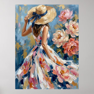 Weiblicher Impressionisten-Cottage-Core Poster