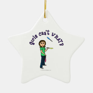 Weiblicher Juggler Keramik Ornament