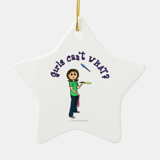 Weiblicher Juggler Keramik Ornament (Vorne)