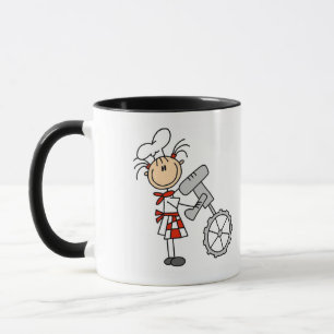 Weiblicher Koch mit Mixer T-Shirts und Geschenke Tasse