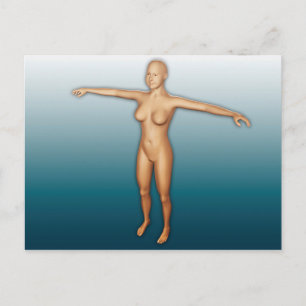 Weiblicher Körper mit ausgeweiteten Waffen Postkarte