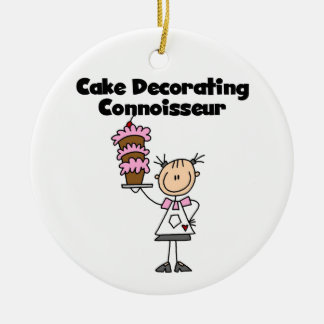 Weiblicher Kuchen, der Kenner verziert Keramik Ornament