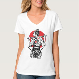 Weiblicher Samurai-Krieger – Drachen-Rosen-Tattoo  T-Shirt