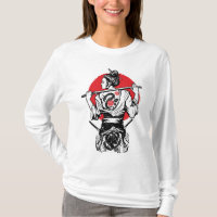 Weiblicher Samurai-Krieger – Drachen-Rosen-Tattoo 