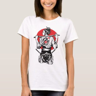 Weiblicher Samurai-Krieger – Dragon Rose Tattoo Ja T-Shirt