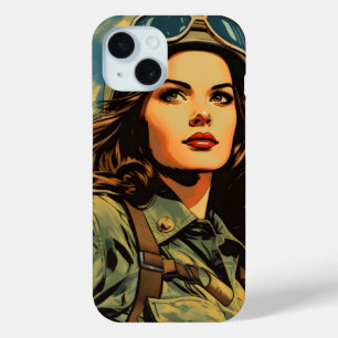 Weiblicher Soldat Vintage-Sci-Fi Case-Mate iPhone Hülle